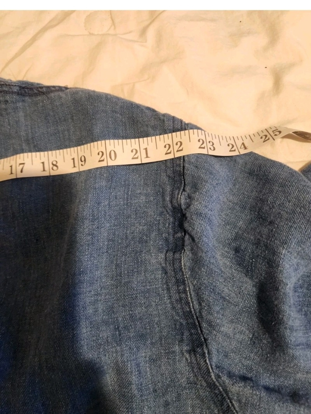 CP Shades Wash Denim Blue Button-Up Linen Shirt B:52" - Picture 13 of 13